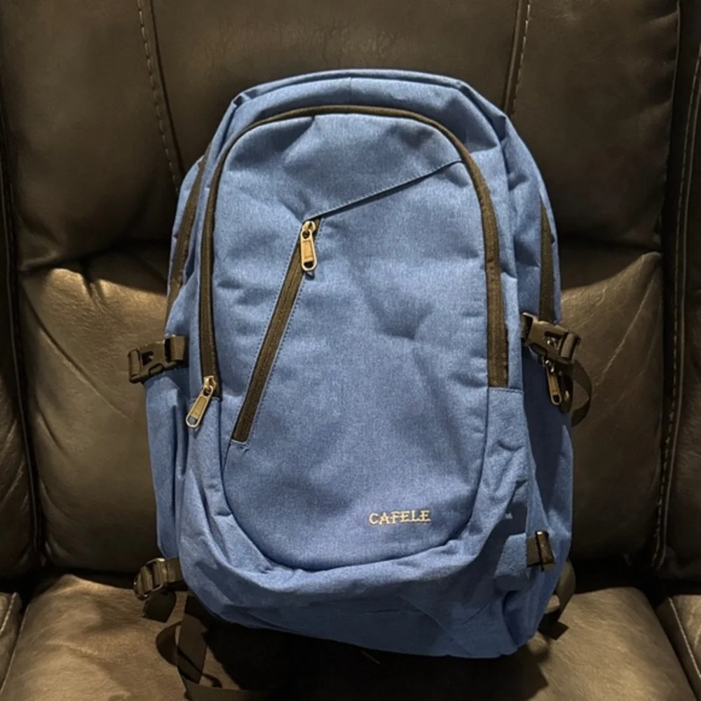 Cafele Blue Gamer Laptop Multimedia Backpack with built in USB. Never used.